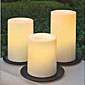 Outdoor Flameless Candles 4, 5 and 6 Inch Set of 3 - White
