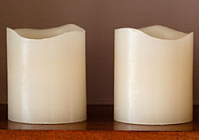 Flameless Bisque Wax Votive 2 x 2.5 Set of 2