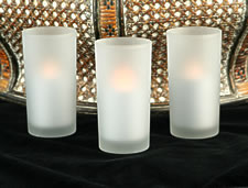 Flameless Frosted Glass Votive Set Of 3