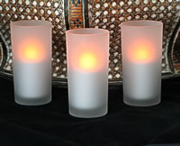 Flameless Frosted Glass Votive Set Of 3