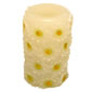 Yellow Daisy Pattern Carved Flameless Candle