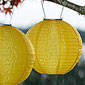 Yellow Outdoor Solar Powered Lantern with White LED