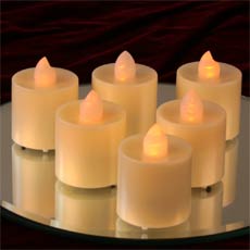 Yellow Flameless 2 Inch Tea Light - Set of 6