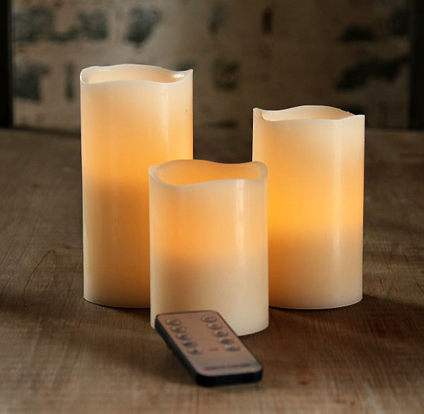 Flamelesscandles Set of 3 Remote Control Flameless Candles 4,5 and 6 Inch