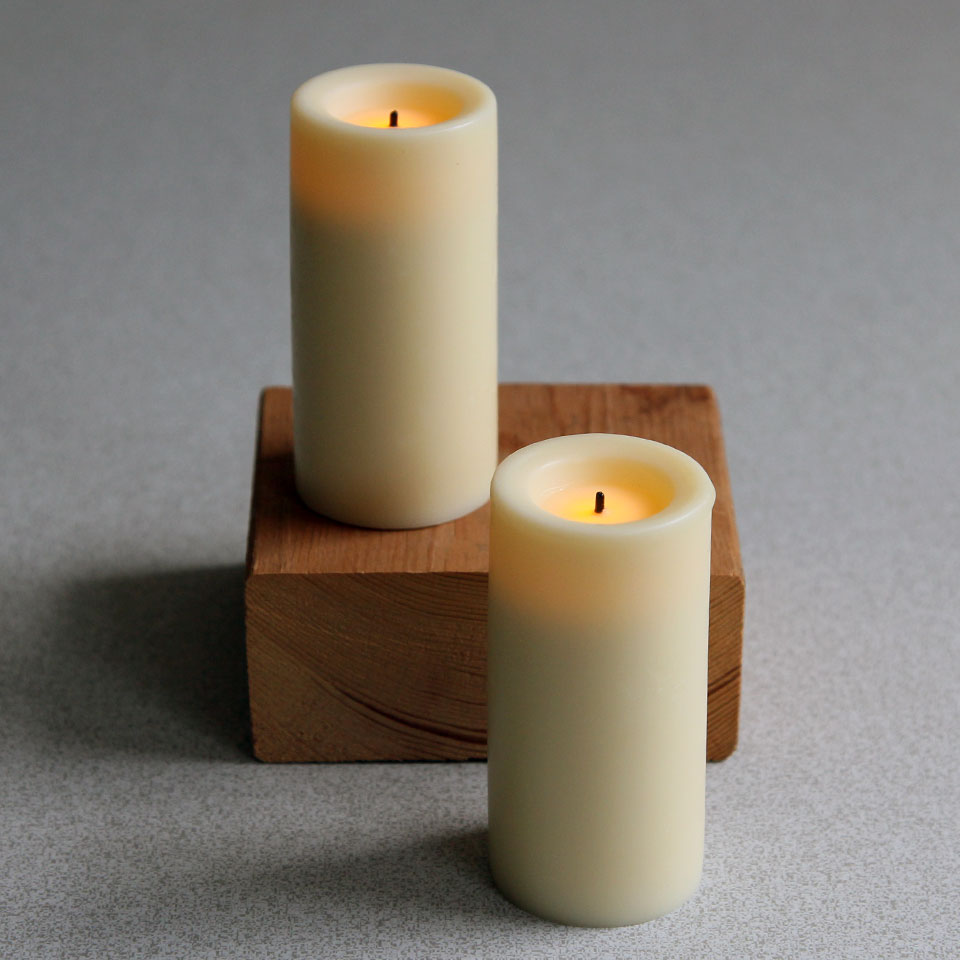 Flamelesscandles 3 Inch Wax Votive Flameless Candle Champagne Set Of 2