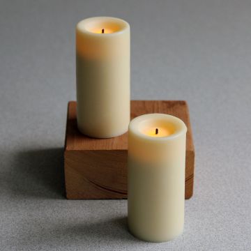Pillar Candle Flicker Flame 3.75" x 7.5" Cream by Candle Impressions 