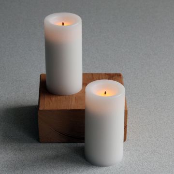 3 Inch Wax Votive Flameless Candle White Set Of 2