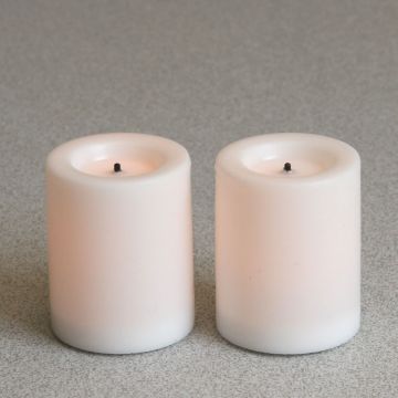 1.75 In. White Unscented Round Pillar Flameless Candle