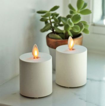 2 Inch Diameter Moving Flame Votives - Set of 2 With Timer