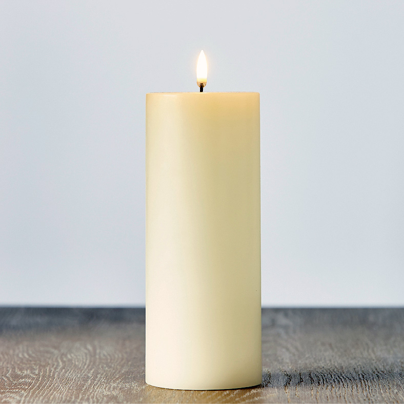 Flamelesscandles 3 X 8 UYUNI Flameless Pillar Candle (Ivory)