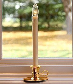 Colonial Flameless Window Candle Brass - Brighter Than Electric