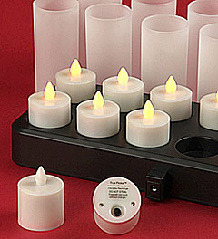 Amber Remote Control Flameless Timer Tea Light Set of 12