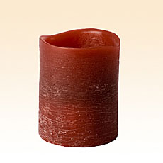 Burgundy Flameless 3 x 4 Distressed Pomegranate Passion Scented Candle