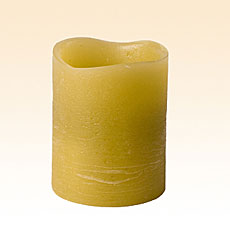 Green Flameless 3 x 4 Distressed lime Grass Scented Candle
