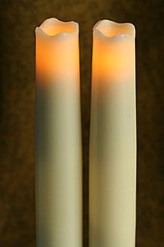 9 Inch Ivory Taper Candles Set of 2 - Melted Edge