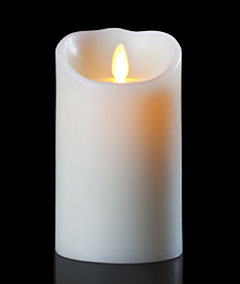 Dancing Flame 7 Inch Ivory Flameless Wax Candle - Timer - Remote Ready