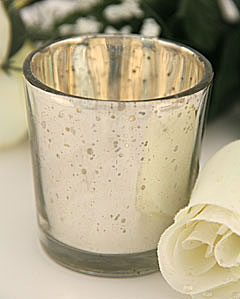 Silver Mercury Glass Votive Holder Set of 6