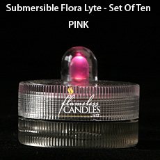 Pink Submersible Floral TeaLights Set Of 10