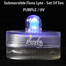 Purple Submersible Floral TeaLights Set Of 10