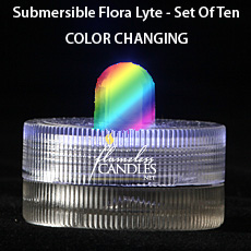 Multi Color Submersible Floral TeaLights Set Of 10