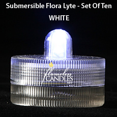 White Submersible Floral TeaLights Set Of 10